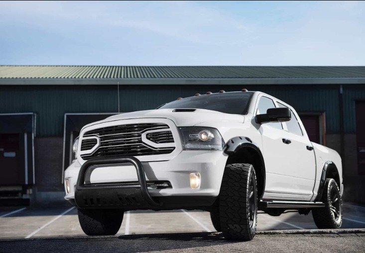 White Dodge RAM truck